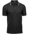 T1407 1407 Tee Jays Luxury Stretch Tipped Polo Shirt Black / White colour image